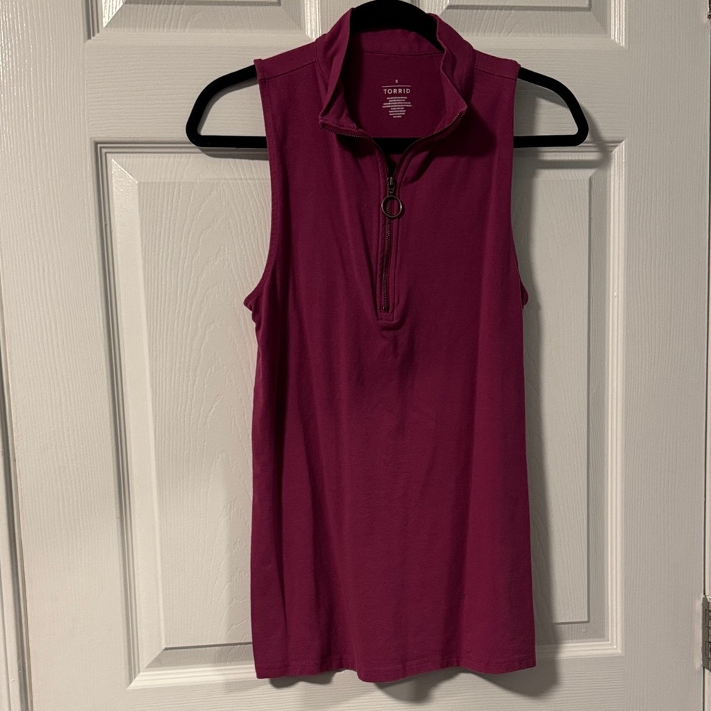 Torrid Women's Zip-Up Tank Top - Magenta